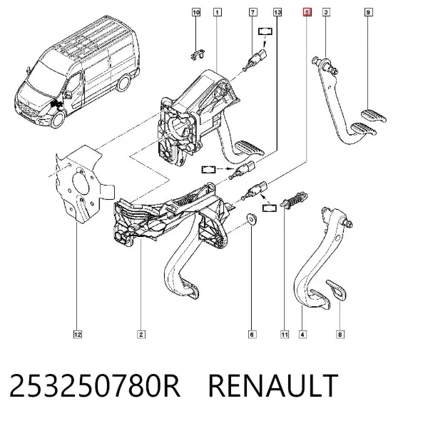 Interruptor de embrague 253250780R Renault (RVI)