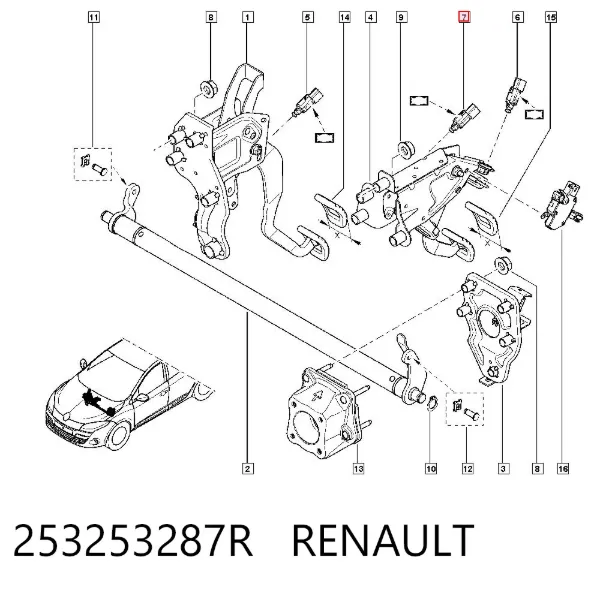 Interruptor de embrague 253253287R Renault (RVI)