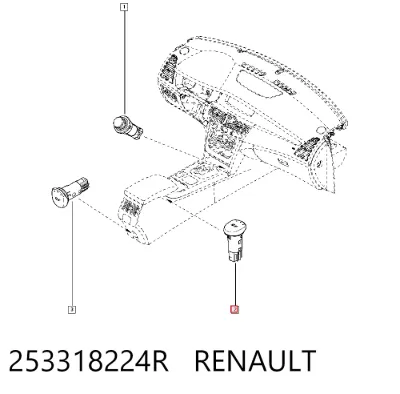 Toma de encendedor de cigarrillos RENAULT 253318224R
