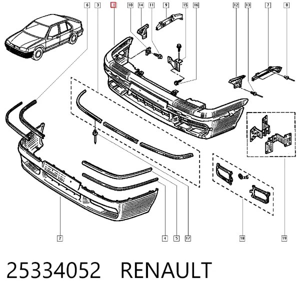 Paragolpes 25334052 Renault (RVI)