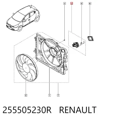Regulador de velocidad del ventilador de refrigeración (unidad de control) RENAULT 255505230R