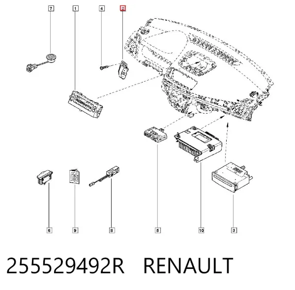 Conmutador columna dirección 255529492R Renault (RVI)
