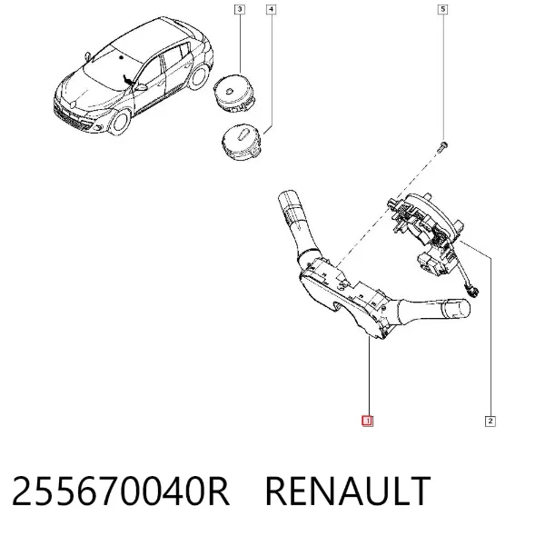 Conmutador columna dirección 255670040R Renault (RVI)