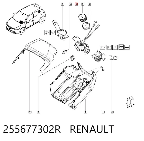 Anillo AIRBAG 255677302R Renault (RVI)