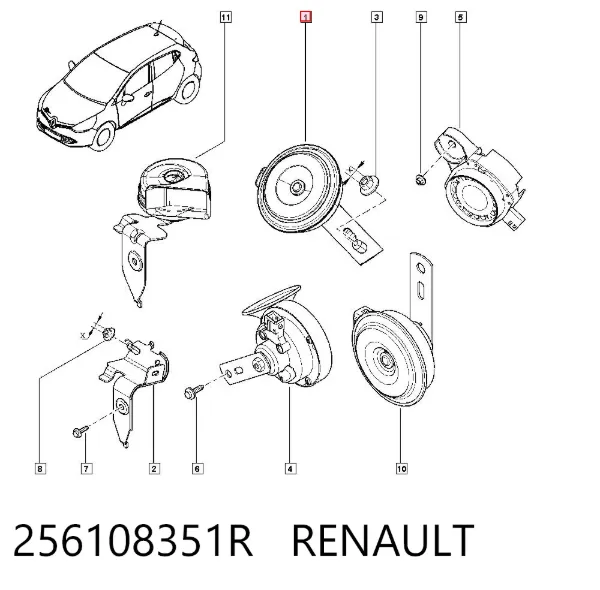 Claxon 256108351R Renault (RVI)