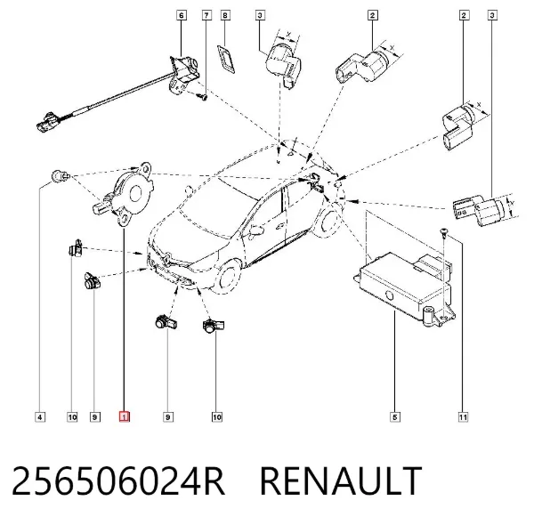 Altavoz del sistema de estacionamiento 256506024R Renault (RVI)