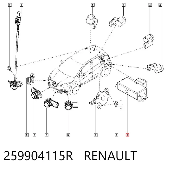 Módulo de control del asistente de aparcamiento 259904115R Renault (RVI)