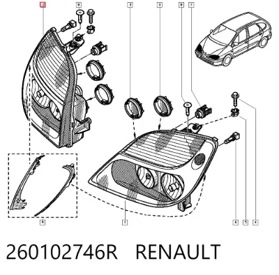 Faro derecho RENAULT 260102746R