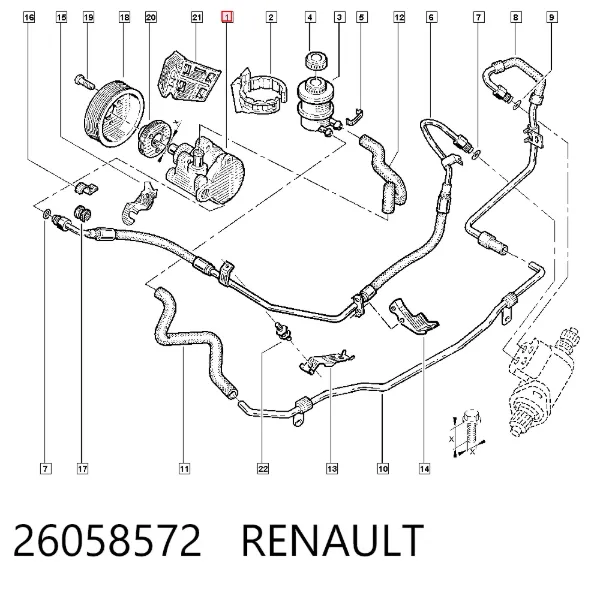 Bomba de dirección 26058572 Renault (RVI)