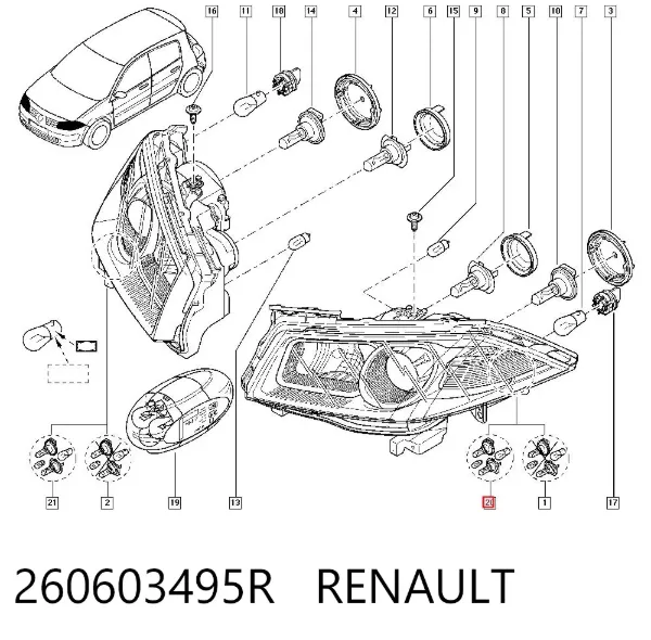 Faro izquierdo 260603495R Renault (RVI)