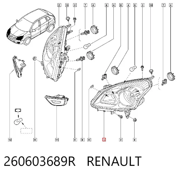 Faro izquierdo 260603689R Renault (RVI)