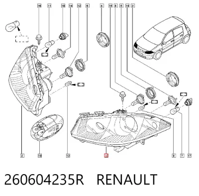 Faro izquierdo RENAULT 260604235R