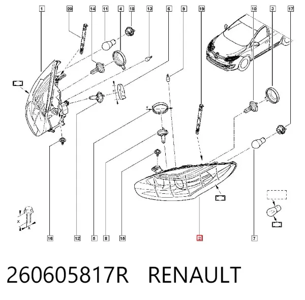 Faro izquierdo 260605817R Renault (RVI)