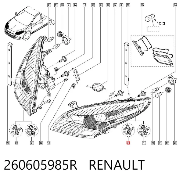 Faro izquierdo 260605985R Renault (RVI)