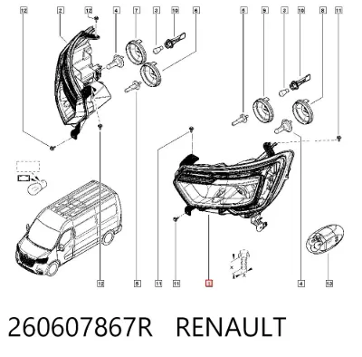 Faro izquierdo RENAULT 260607867R