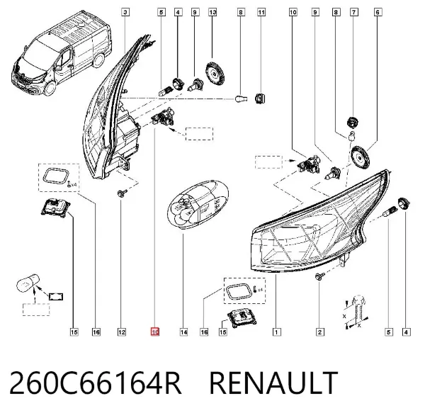 Motor regulador de faros Renault Master III
