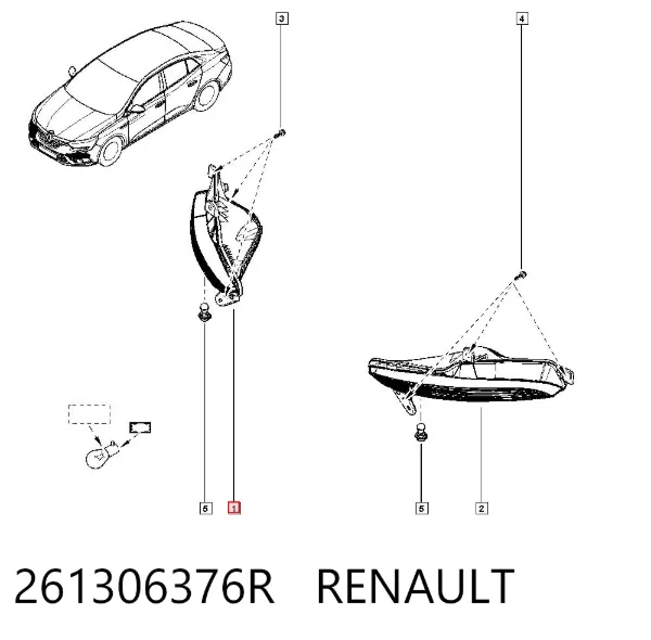 Piloto intermitente derecho 261306376R Renault (RVI)