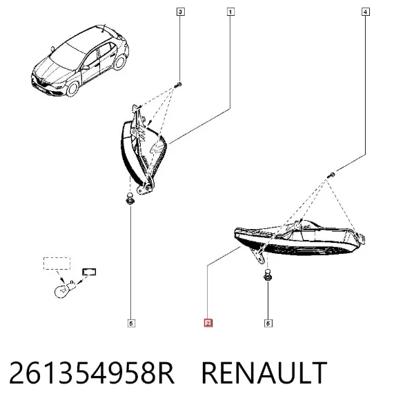 Intermitente izquierdo 261354958R Renault (RVI)