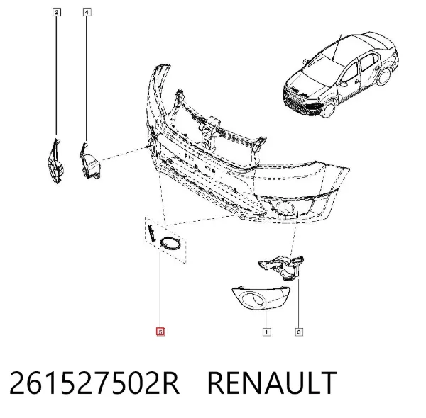 Moldura de faro antiniebla 261527502R Renault (RVI)