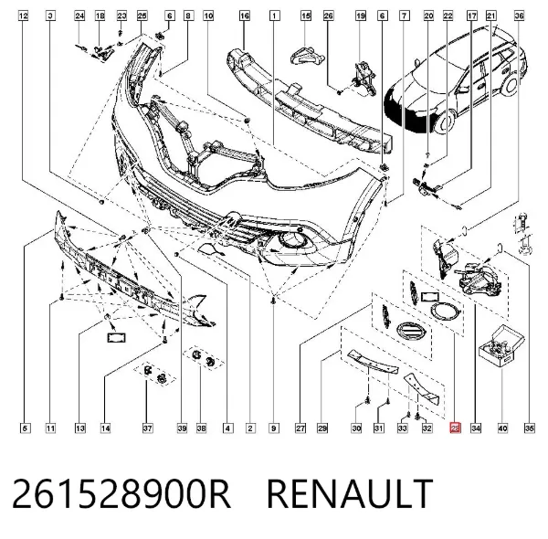 Moldura de faro antiniebla 261528900R Renault (RVI)