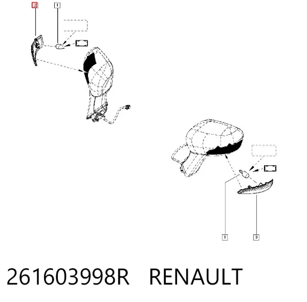 Piloto intermitente derecho 261603998R Renault (RVI)