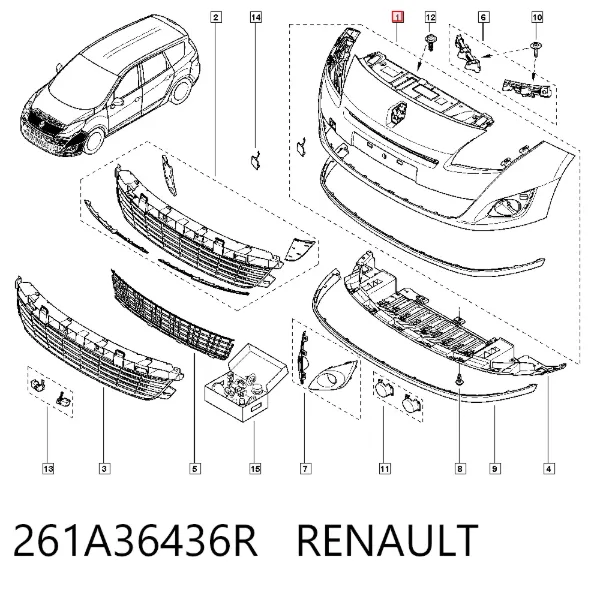 Paragolpes 261A36436R Renault (RVI)