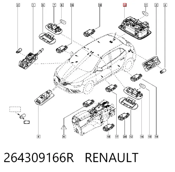 Luz interior trasera 264309166R Renault (RVI)