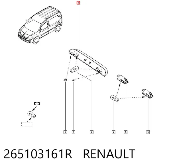 Carcasa de luz de matrícula 265103161R Renault (RVI)