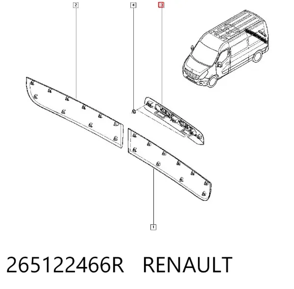 Moldura de maletero 265122466R Renault (RVI)