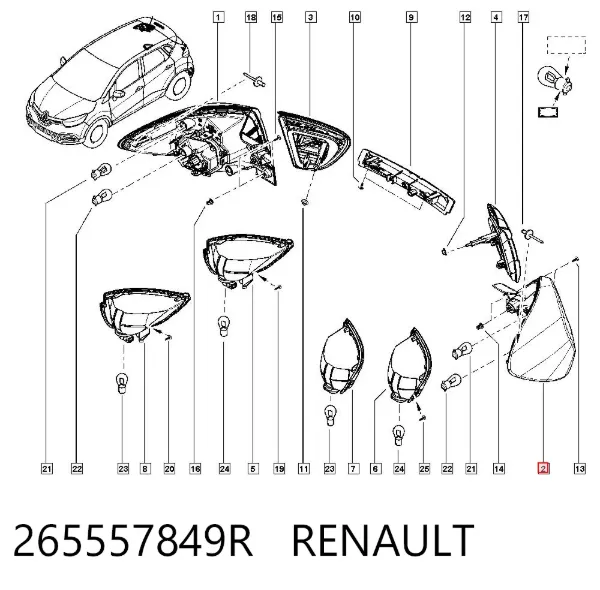 Piloto trasero izquierdo 265557849R Renault (RVI)