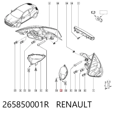 Piloto trasero izquierdo de parachoques RENAULT 265850001R