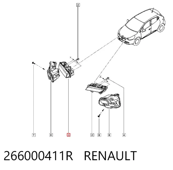 Luz diurna derecha 266000411R Renault (RVI)
