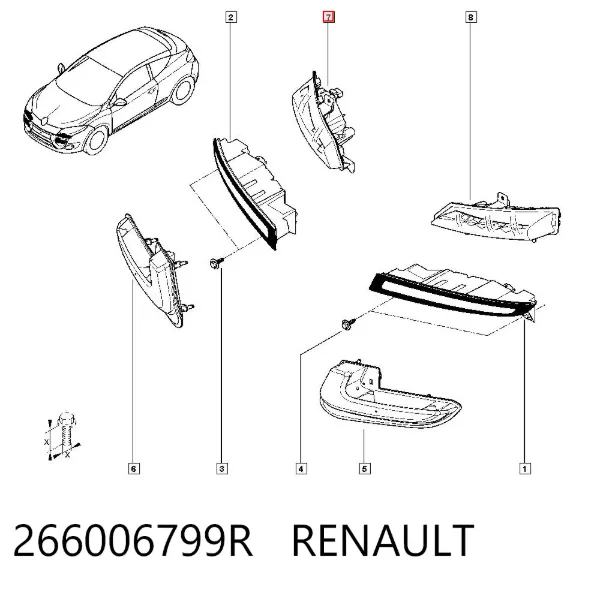 Luz diurna derecha 266006799R Renault (RVI)