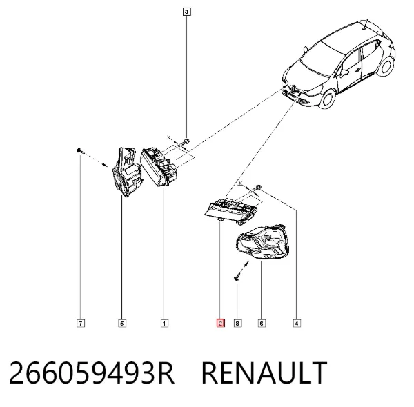 Luz diurna izquierda 266059493R Renault (RVI)