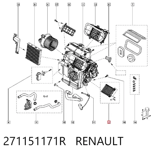 Radiador calefacción 271151171R Renault (RVI)