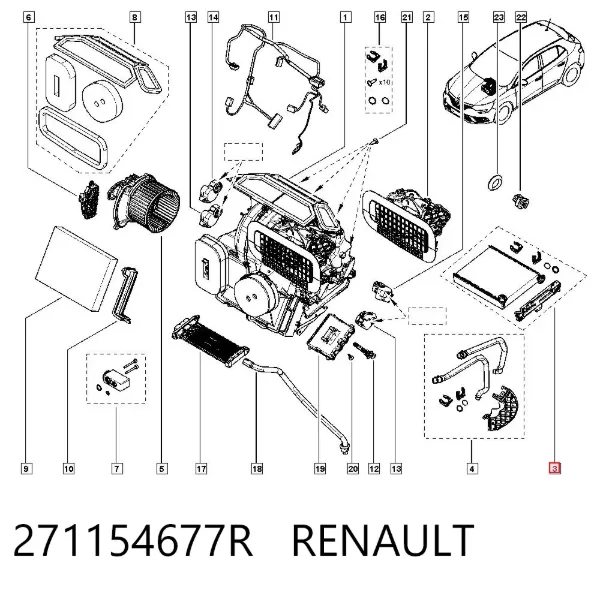 Radiador calefacción 271154677R Renault (RVI)