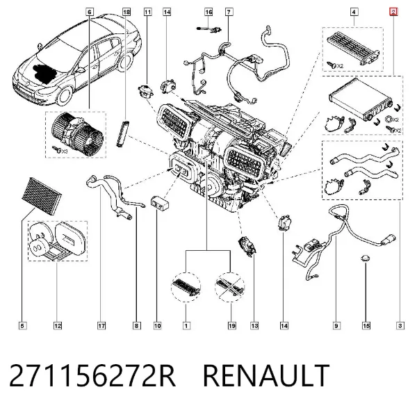 Radiador calefacción 271156272R Renault (RVI)