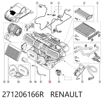 Carcasa del ventilador del calefactor, conjunto RENAULT 271206166R