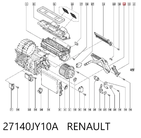 Radiador calefacción 27140JY10A Renault (RVI)