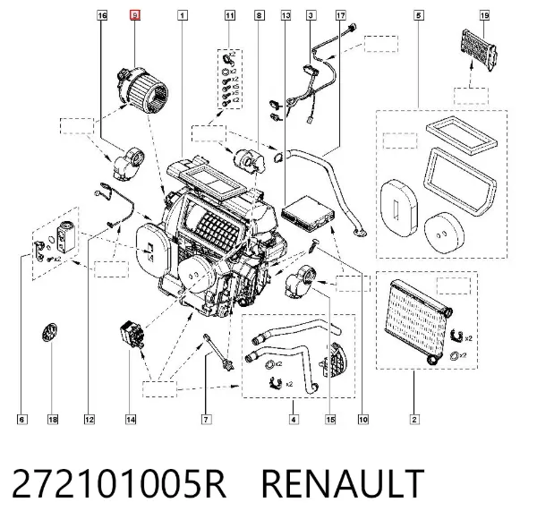 Ventilador habitáculo 272101005R Renault (RVI)