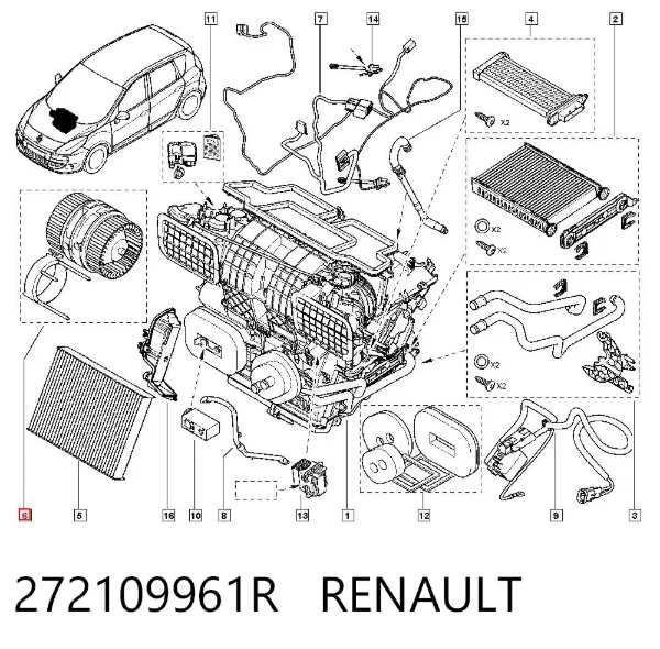 Ventilador habitáculo 272109961R Renault (RVI)