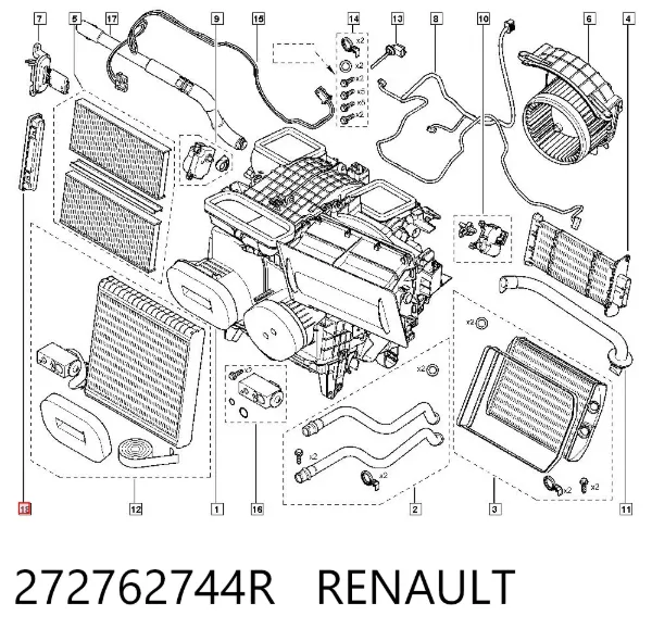 Cubierta del filtro de habitáculo 272762744R Renault (RVI)