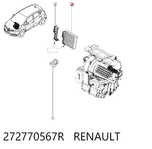 Filtro de habitáculo 272770567R Renault (RVI)