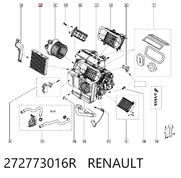 Filtro de habitáculo 272773016R Renault (RVI)