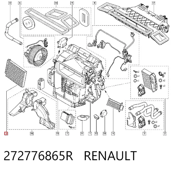 Filtro de habitáculo 272776865R Renault (RVI)