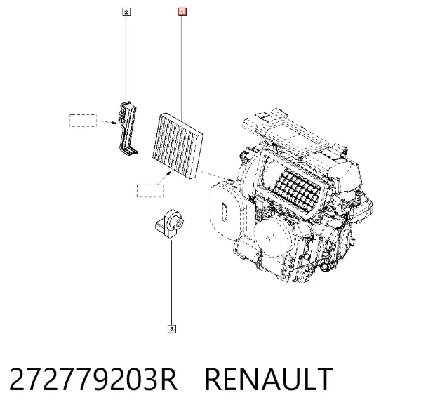 Filtro de habitáculo 272779203R Renault (RVI)