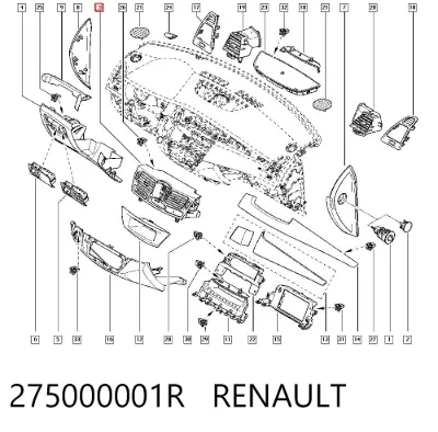 Rejilla de ventilación de salpicadero RENAULT 275000001R