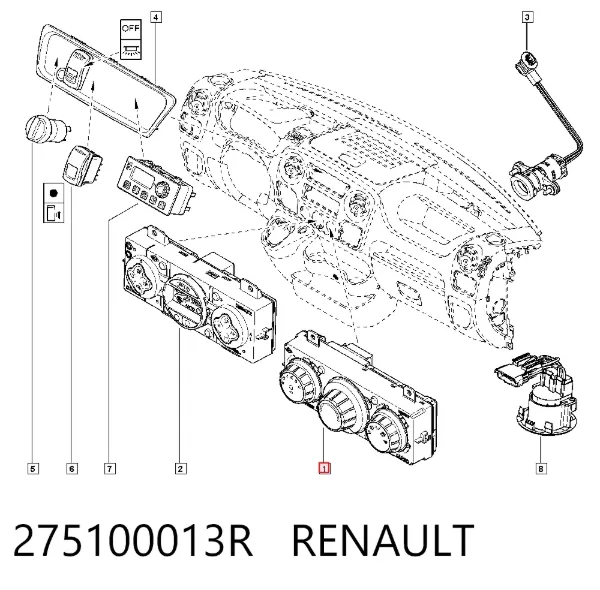 Unidad de control aire acondicionado 275100013R Renault (RVI)