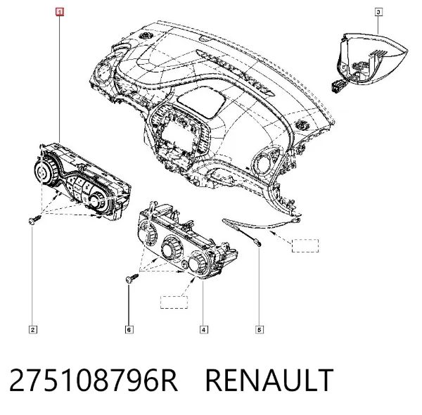 Unidad de control aire acondicionado 275108796R Renault (RVI)