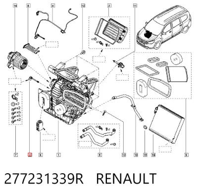 Sensor de temperatura del aire interior RENAULT 277231339R